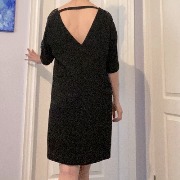 Little Black Dress- 3/4 Sleeve Shift Dress - Picture 2 of 5
